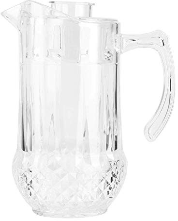 Eddwiin Water Jug - 1300ml Acrylic Cold Water Jug Draft Beer Pot Duckbill Kettle with Lid for KTV Bar Hotel