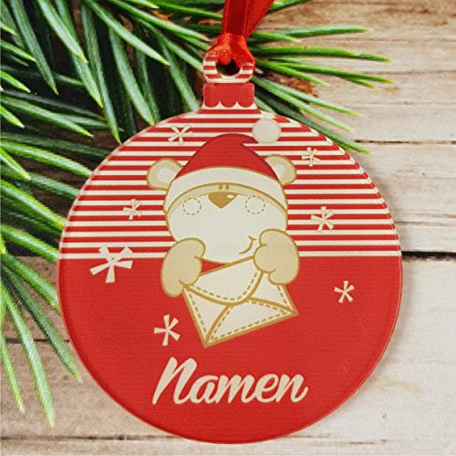 Gravure Events Christbaumkugel mit Namen – Frohe Weihnachten – Personalisierte Weihnachtskugel mit Name. Personalisiertes Geschenk. – Kugel - Christbaumschmuck - Weihnachtsbaumkugeln DS2
