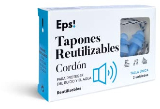DEITERS - Eps! Tapones de Oídos con Cordón 2 Unidades, Tapones Reutilizables y Moldeables, Para Dormir , para Natación, Protector Oídos, Aislante Acústico, Cancelación de Ruido, Reutilizables