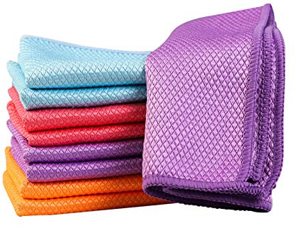 Luckinwish Fish Scale Microfiber Polishing Cleaning Cloth 5 Pcs (A+B)