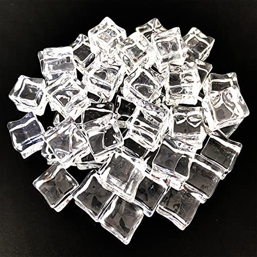 50 pezzi di ghiaccio in plastica trasparente decorazione di cubetti di ghiaccio in acrilico, cubetti di ghiaccio riutilizzabili in plastica, per bar, whisky, decorazione di bicchiere da vino