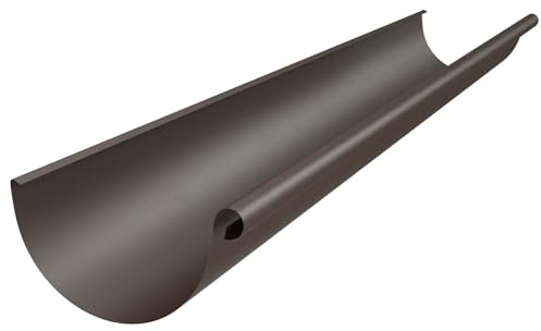 ZAMBELLI Canalón semicircular de zinc, 105mmmm, marrón cobrizo, canalón para lluvia con alta protección contra la corrosión, fácil de instalar, no requiere soldadura