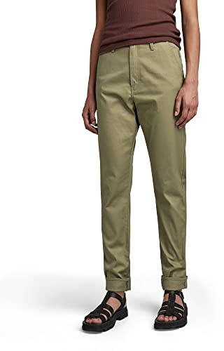 G-STAR Slim Chino-byxor för kvinnor, Grön (Smoke Olive D21371-c072-b212), 32W x 32L