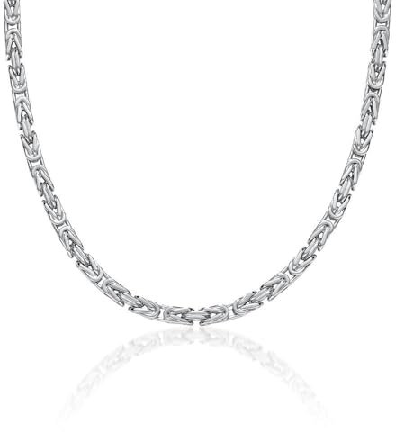 Rhodinierte Königskette aus Sterlingsilber mit 4mm Stärke 55cm