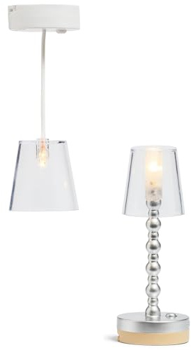LUNDBY Dockhus belysningsset, dockhus tillbehör, hängande lampa, golvlampa och taklampa hängande, miniatyr hus dockhus kullampa lampa batteri, 1:18 docktillbehör set