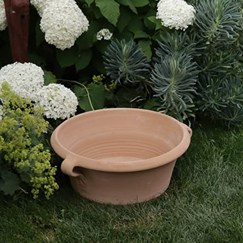 Palatina Werkstatt Terracotta Pflanzkübel Crocus 50cm - In 100% Handarbeit gefertigtes Unikat - Der ideale winterfeste Pflanzbehälter für den Garten & Außenbereich
