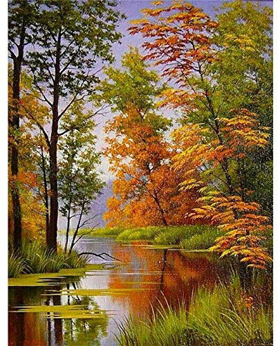 Hillylolly Diamond Painting, Diy 5D Diamant Malerei Set, Bilder mit Steinen Kleben Landschaft, 30 X 40 CM, Malen Nach Zahlen Diamant, Wanddekoration zu Hause, Kein Rahmen