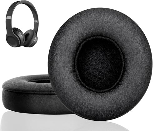 Link Dream Replacement Earpads for Beats Solo 2 Solo 3 - Replacement Ear Cushions Memory Foam Ear Pads Cushion Cover for Solo 2 & Solo 3 Wireless Headphones (Black)