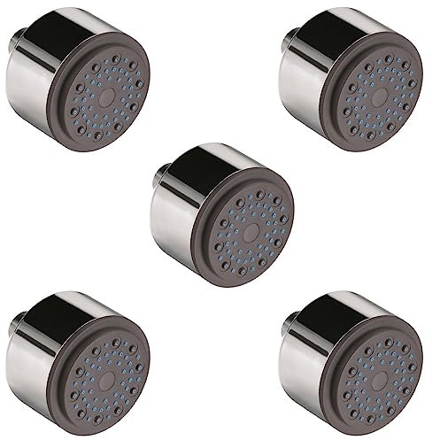 Daloual - 5x Design Duschkopf, Brause mit Antikalk-Düsen und Kugelgelenk, hochwertig verchromt, 1/2 Zoll Anschluss