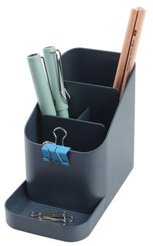 BLUE GINKGO Schreibtischhalter – Organizer aus Korea für Stifte, Notizen und Schreibtischzubehör (Preußisches Blau)