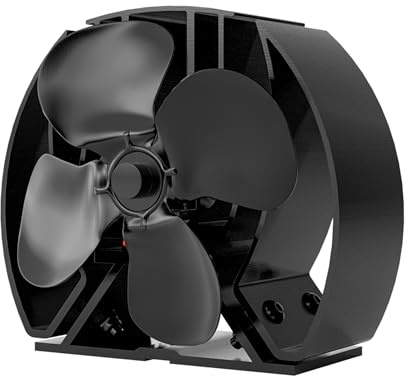 Forest Master Mini Viking Stove Fan - Satin Black | 4-Blade Heat-Powered Fan, Compact Mini Design, Eco-Friendly Heat Circulation, For Wood Burners & Fireplaces