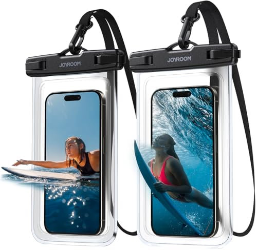 JOYROOM 2024 Upgraded wasserdichte Handyhülle 2 Stück Unterwasser Handytasche IPX8 Wasserfeste Handy Hülle für Smartphone iPhone 15 14 13 12 Pro Max XS Sumsung S24/S23, 8 Zoll