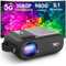 Mini Beamer, 5G WiFi Bluetooth Beamer Full HD 1080P Unterstützt, HORLAT Beamer klein 9800 Lumen Tragbarer Projektor mit ±15° Trapezkorrektur, Heimkino Projektor für Smartphone/TV Stick (dunkelgrau)