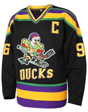 Maillot Mighty Ducks 96 Charlie Conway 99 Adam Banks Movie Maillot de hockey sur glace Années 90 Vêtements hip hop pour fête, XL