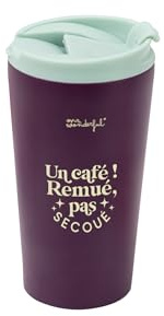 Mr.Wonderful – Taza térmica take away – ¡Un café! Revuelto, no sacudido, hecho de acero inoxidable de doble pared, mantiene el calor y el frío