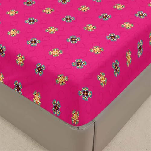 Chickwin Spannbettlaken Boho Druck Spannbetttuch Boxspringbett, Weiche Bequem Mikrofaser Spannbetttuch Matratzenschoner für Bettw Sche, Steghöhe bis 30cm (140x200 cm,Boho)