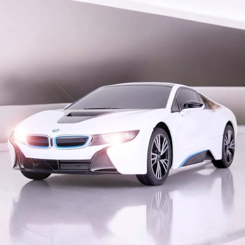 njoyn RC ferngesteuertes Auto im offiziell lizenziertem Design, Kompatibel BMW i8 Vision Limited Edition, Modell-Maßstab 1:18, Lizenz-Fahrzeug mit LED, Sammlermodell für Erwachsene ab 14 Jahren