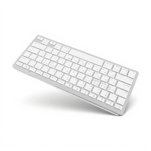 Tonysa Teclado Bilingüe Bluetooth, Teclado Inalámbrico, Diseño Ergonómico, Delgado, para PC Portátil Tablet, 28,5 X 12 X 2 Cm (Coreano)