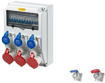 distributore di corrente da parete Scatola prese industriali IP66 Scatola interruttori isolata in plastica Combinazione di scatole di distribuzione impermeabili for esterni da 250 V 380 V(280X380X155m