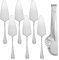Lot de 6 pelles à tarte en acier inoxydable poli - Spatule à gâteau avec bord dentelé - Pour cuisine, restaurant, fête - Avec 1 pince demi-ronde
