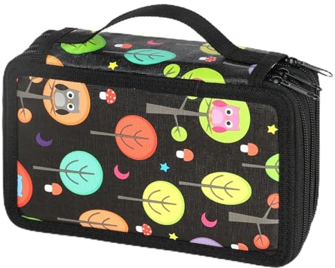 OFFCUP Federmäppchen 3 Fach Federtasche 52 Slots Große Kapazität Etui Stifte Schulmäppchen Federmappe Stiftetasche Mäppchen für Teenager Schule Büro Jungen Mädchen - Schwarz