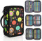 OFFCUP Federmäppchen 3 Fach Federtasche 52 Slots Große Kapazität Etui Stifte Schulmäppchen Federmappe Stiftetasche Mäppchen für Teenager Schule Büro Jungen Mädchen - Schwarz
