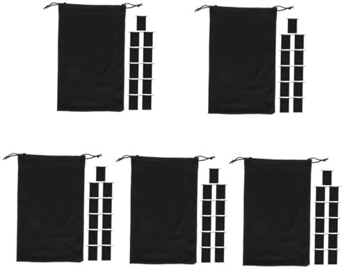 Yardwe 5 Sätze Skibrillentasche Schneebrille Sonnenbrillen-reiseetui Brillenetui Verbot Taschen Sonnenbrillenbeutel Mit Kordelzug Sonnenbrillenhalter Superfeine Faser Black 12 Stück * 5