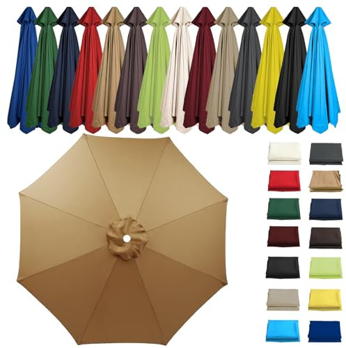 PYCJNFC Parasol de Rechange 2 m, 7 m, 3 m, UV50+, imperméable, 6/8 Baleines, Toile de Rechange pour Parasol déporté de Jardin, Table d'extérieur
