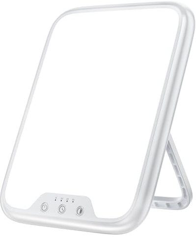 SAD Lamp, 10000 Lux SAD Light Therapy Lamp for Depression, SAD light with 3 Color Temperatures, Adjustable Brightness, 4 Timer Setting Compact Size Full UV-Free Daylight Lamp for Seasonal Mood Changes