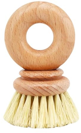 MagiDeal Dish Brush Dish Scrub Brush Home Cleaning Tools with Handle Sisal Bristles Fruit Vegetable Scrubber for Sink Cleaning Dishes, 10x6x2cm