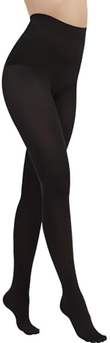 AKKQHH Strumpfhosen Damen 80 Den Blickdicht Microfaser Bequeme Feinstrumpfhose (Schwarz,S-M)