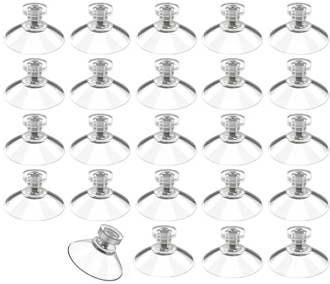 24 Stück Saugnäpfe 30mm mit M4 Gewinde, Saugnapf mit Transparenter Rändelmutter, 30mm Saugknöpfen Befestigung Ohne Bohren, M4 Gewinde Saugnapfhalter Saughalter für Glas, Fenster, Bad