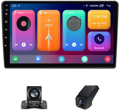 Android 13 Double Din Car Stereo Head unit For Ford Escape 1 2000-2007 9 Inch Touchscreen Bluetooth Car Stereo with FM/DVR+Reverse Camera/Wifi/DSP/Steering Wheel Controls(NF-2)