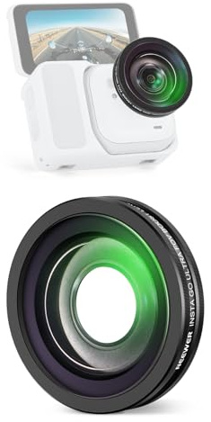 NEEWER Wide Angle Lens Compatible with Insta360 GO Ultra, 185° FOV Field of View, HD Multilayer Optical Glass, 2 Elements in 2 Groups, Screw Mount, Action Camera Accessories, LS-85