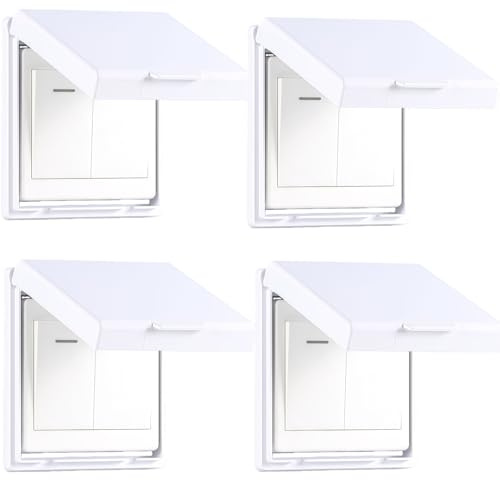 4Pcs Socket Covers,Plug Socket Safety Covers with Light Switch Cover,Child Proof Electrical Outlet Cover,Waterproof Switch Box Protector for Proofing Wall Socket Covers,Waterproof Socket Cover