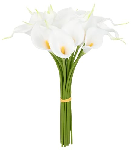 M METERXITY 20-Pack Artificial Calla Lily Flowers 14in, White
