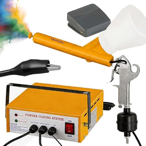 Sistema de Pulverización de Pintura, Pulverizador Electrostático con Pistola de Polvo y Pedal Sistema de Recubrimiento Electrostático en Polvo Kit de Recubrimiento en Polvo