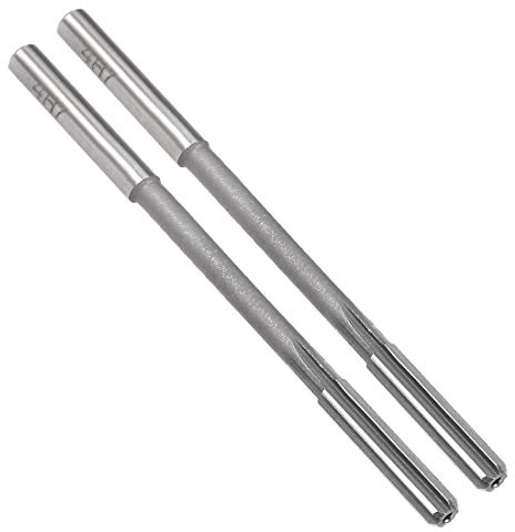 uxcell Chucking Reamer 4mm, H7 HSS Lathe Machine Reamer 6 Straight Flutes, Round Shank Milling Cutting Tool, for Metal Non-Ferrous Metal Copper, 2pcs