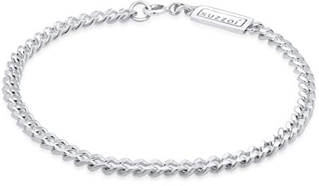 Kuzzoi Buddha Silber-Armband Herren 925 Silber Panzerarmband (5 mm) | massives 925 Sterling Silber poliert Herrenarmband mit Federring 10g 0212880519