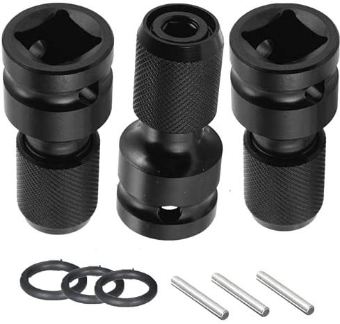 3 Pack Impact Adaptor 1/2 Square Drive to 1/4 Hex Shank Socket Adapter Quick Release Chuck Converter for Impact Ratchet Wrench and Screwdriver Bit Holding Socket