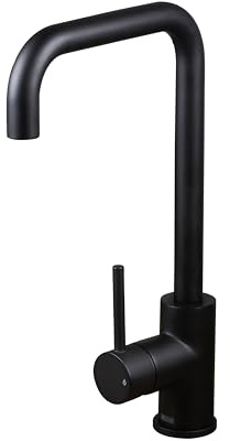 Bristan Lemon Easyfit Monobloc Sink Mixer Black (LMN EFSNK BLK) | Modern Design, Swivel spout, Top fix EasyFit installation, Single lever operation, Kitchen mixer tap, Lifetime Cover