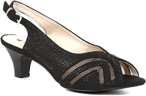 Pavers Womens Sling-Back Evening Heels | Heeled Sandal | Buckle