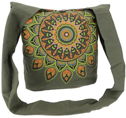 GURU SHOP Bestickte Boho Tasche, Schulterbeutel mit Mandala