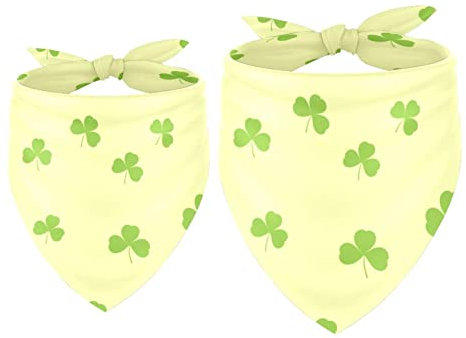 2 Stück Hundehalstuch, St. Patricks Day, Kleeblatt, Mädchen, Jungen, Lätzchen, Hundetuch, Zubehör für kleine, mittelgroße und große Hunde, Welpen, Katzen, Haustier