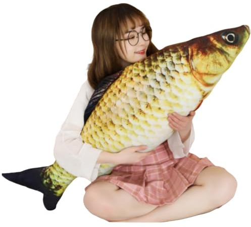 OUKEYI 3D Soft Fish Cushion Carp Plush Pillow,31inch /78cm Stuffed Carp Toy,Simulation Carp Plush Pillow Plush Throw Pillow, Home Ddecoration Kids Pillow Gift Stuffed Animal Toy