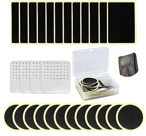 Bicycle Puncture Repair Kits for Bikes, 28Pcs Self Adhesive Puncture Repair Patches Glueless Tire Patches Kit with Metal Rasps/Case, Bicycle Puncture Repair Kit for Mountain Bike/Road Bike Inner Tube