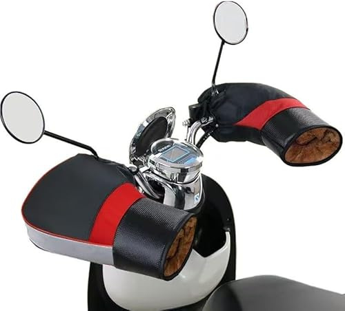IBLUELOVER Handschuhe Motorradlenker Handwärmer Motorrad Lenkerhandschuhe Winter Warme Schutzhandschuh Wasserdicht Winddicht Fahrrad Muff Plüschfutter Lenkerzubehör für Roller Radsport