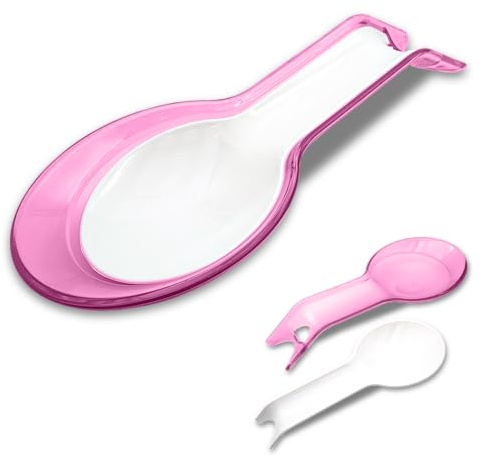 Porte-louche, porte-louche, porte-cuillère, porte-cuillère, pour cuisine, maison, restaurant, ustensiles de cuisine, repose-cuillère double, appuie-cuillère (magenta)