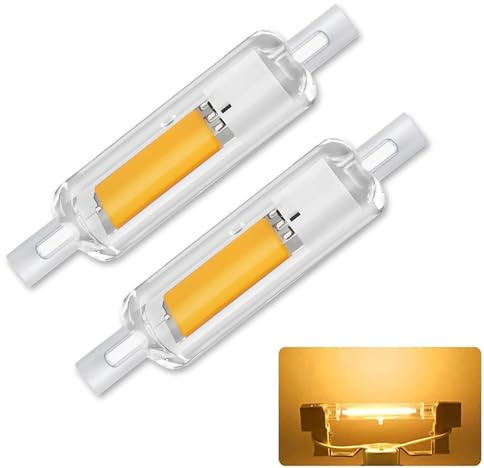R7S LED 78mm Dimmbar, 20W Ersatz für 200W Halogenstab, COB Glühbirne Warmweiß 3000K 1000LM, Kein Flackern, 360° Abstrahlwinkel, 220-240V, 2er Pack