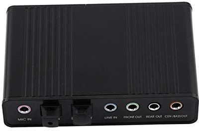 Pc USB-ljudkort Spdif 12 × 10 × 3 ljudkort 6-kanals USB extern digital optisk spdif utgångsadapter för PC-kort, externa ljudkort